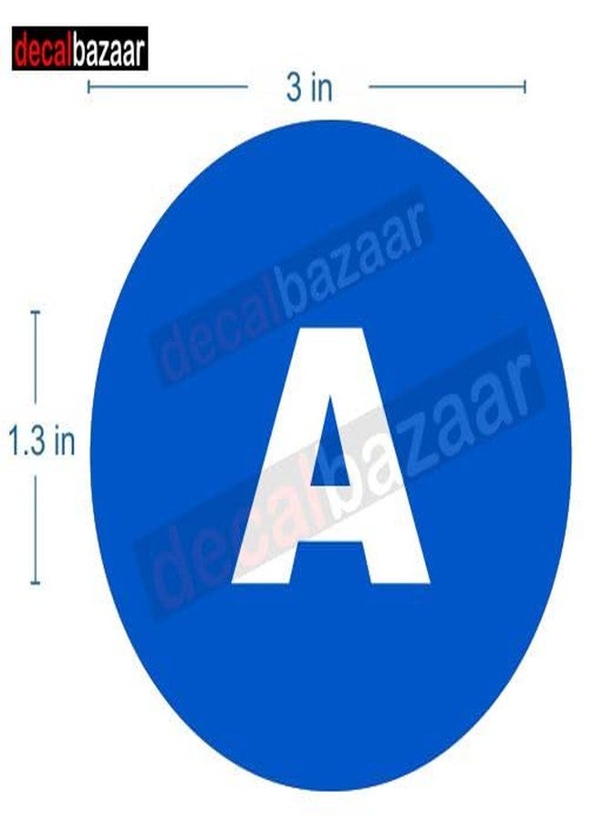 Decalbazaar A to Z Alphabet Round Letter Labels (Set 2), Vinyl Glossy Finish, 3 Inch, Blue, Indoor Outdoor Use - Image 2